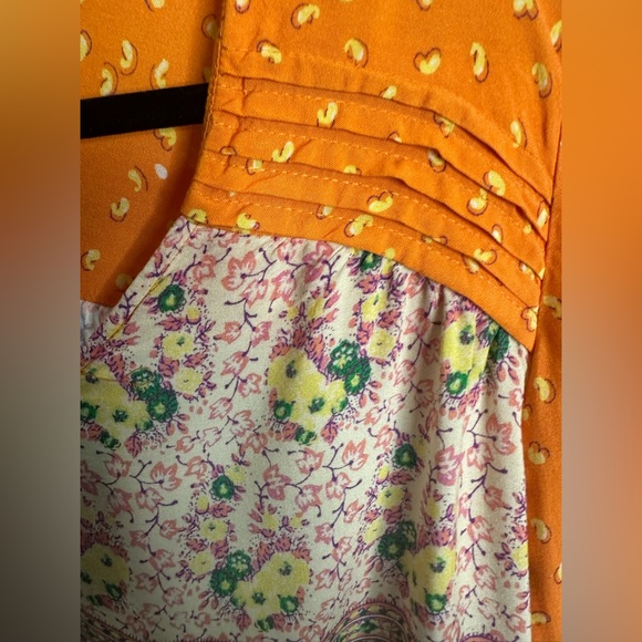 Anthropologie Maeve Ceresco Orange Floral Peasant Blouse NEW - Picture 5 of 10